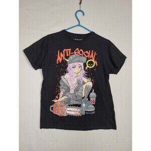 Kawaii Krypt Anti Social Tshirt Mens Medium Anime Style Graphic Tee